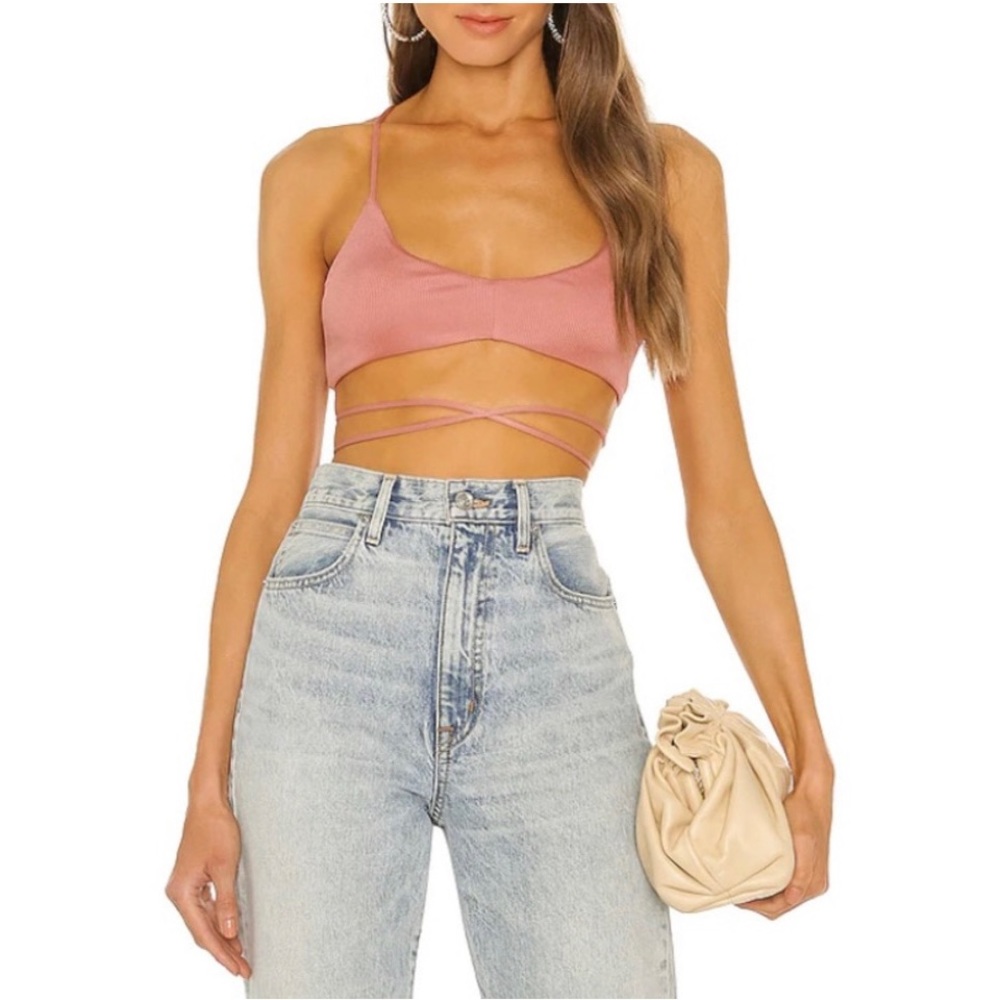 BNWOT Michael Costello pink crop top